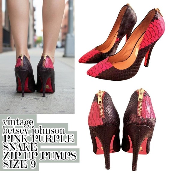 Betsey Johnson Shoes - VINTAGE BESTEY JOHNSON ZIPPER PUMPS SZ. 9